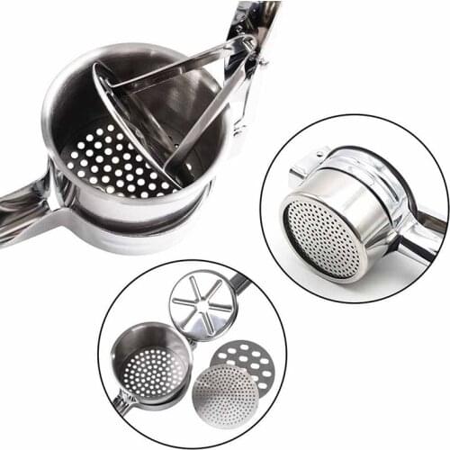Kitchen Tools Household Potato Masher and Ricer Manual Metal Juicer Squeezer Press Baby Food Supplement Machine Multifunctional