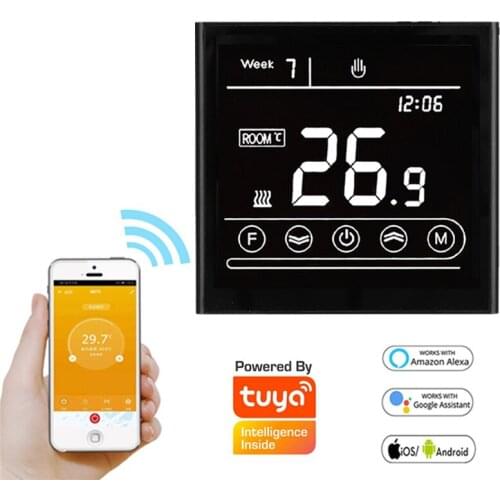 MK70 Water/Electric Floor Heating Water/Gas Boiler Wifi Thermostat 95-240V Temperature Controller Works With Alexa Google Home
