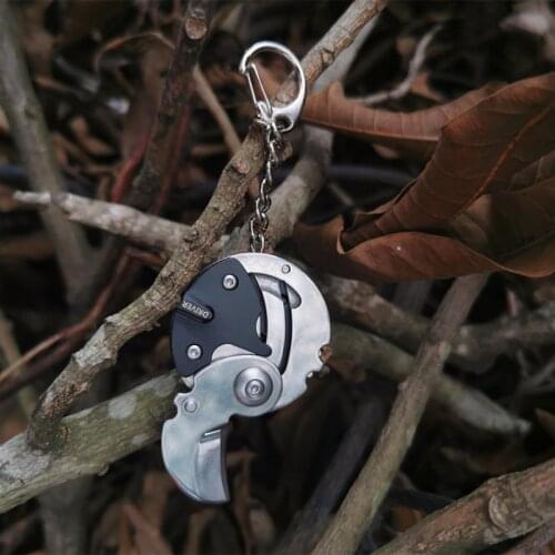 Stainless steel coin knife outdoor EDC folding knife combination screwdriver mini folding knife key ring