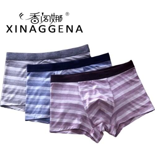 Mens Striped Underwear Boxer Cheap Gay Boys Boxer Male Underwear 3pcs in pack