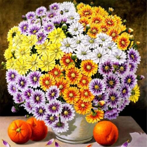 Flower Sunflower Pre-Printed 11CT Cross Stitch Kit Embroidery DMC Threads Handiwork Knitting Sewing Handmade Different Floss