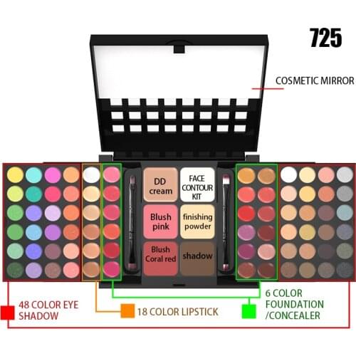 Professional Cosmetics Makeup Set Glitter Eyeshow Lipstick Concealer Blush Combination Kit 78colors Makeup Kit
