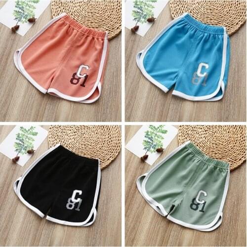 Pure Color Shorts Summer Clothes Girl Shorts Baby Boys Sports Short Infant Letter Casual Short Pants 0-6 Years