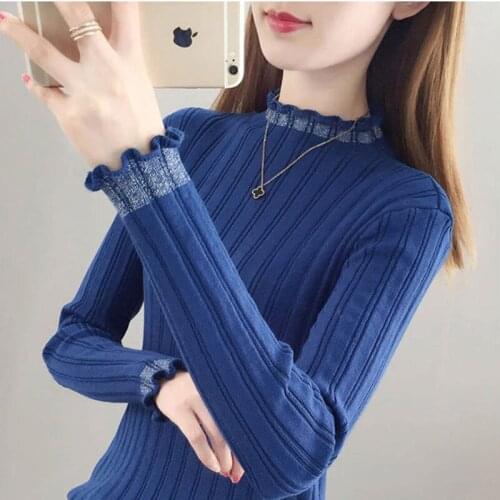 Autumn Winter Style Women Warm Knitted Pullover Sweater Lady Casual Long Sleeve Turtleneck Pullover Shirts ZZ0883