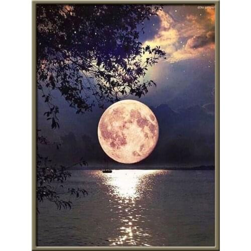 Landscape Tree DIY Cross Stitch 11CT Embroidery Kits Craft Needlework Set Cotton Thread Printed Canvas Home Decoration Sell