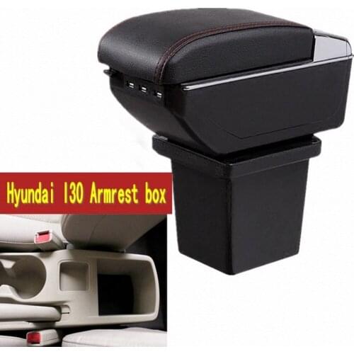 Armrest For Hyundai Elantra Touring i30 i30cw 2007-2011 Dual layer Leather Central Store Content box with cup holder ashtray USB