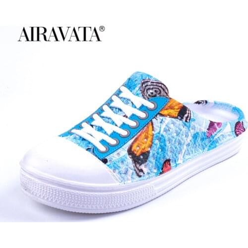 Women Fashion Half Sandals EVA Patchwork Outdoor Trend Skateboard Shoes Type Slippers Convenient Butterfly Totem Flip Flop