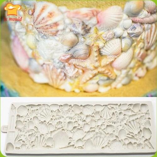 High Quality Conch Shell Edge Silicone Mold Marine DRY Pez Decoration Mousse Chocolate Baking Clay Tools