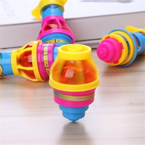 Spinning Top Colorful Flash LED Light Laser Music Gyroscope Childrens Wood Luminous Music Gyro Classic Toys Kids Christmas Gift