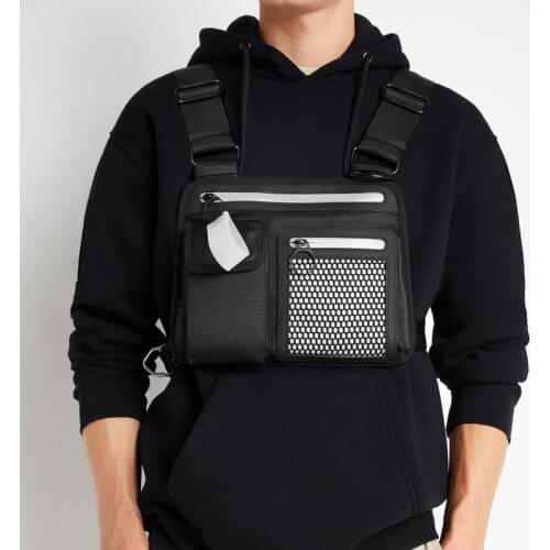 Reflective Chest Bag Multi-function Street Style Vest Strap Hip-Hop Tactical Tooling Chest Utility Bag G186