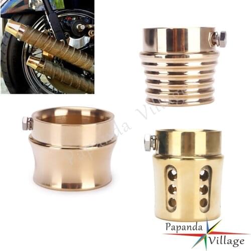 Retro Vintage Old Shool 1-3/4" 2.5in Tapped Exhaust Tip 2" 2.25" Exhaust Muffler Pipe Brass End Cap for Harley Scrambler Triumph