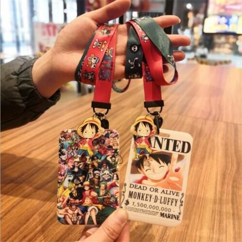 1 set Anime Card Cases card Necklace Lanyard Cartoon Ribbon Badge ID Cards Holders Neck Straps Necklaces