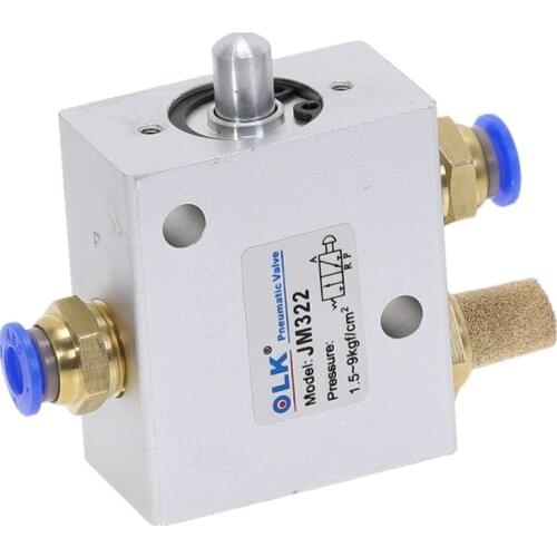 1PCS JM322 2 Position 3 Way Female Thread 1/4" 12mm Push Button Air Mechanical Valve