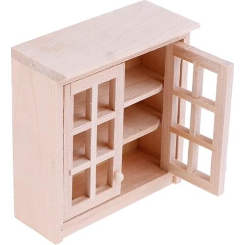 1pc 1/12 Scale Dollhouse Miniatures Wall Hanging Lockers Cabinet Model Accessories 1:12 Wood Simulation Room/furniture Pizies
