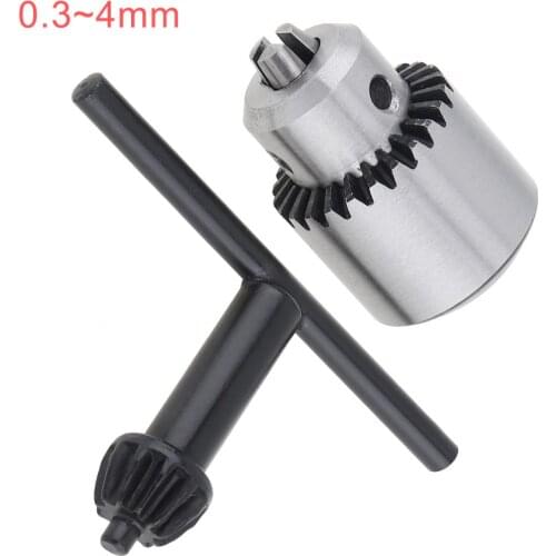 2pcs/set Mini 0.3-4mm JTO Drill Collet Chuck with 1/4'' Chuck Inner Hole Diameter and Hexagon Key Wrench DIY Electric Drill