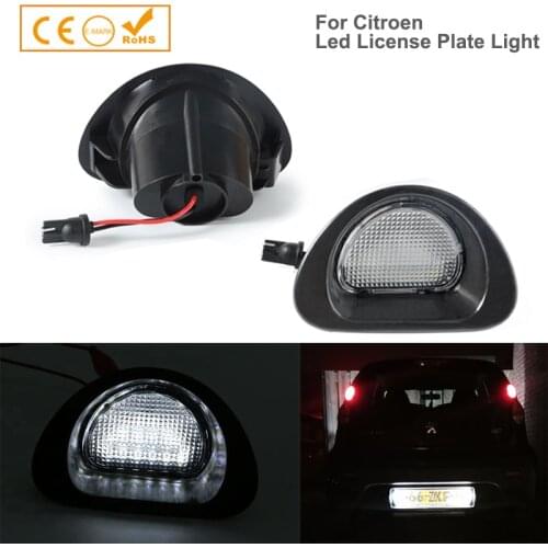 2pcs/lot Car LED License Number Plate Light No Error Trunk Lamp for CITROEN C1 2005-2013 for Peugeot 107 2005-2014