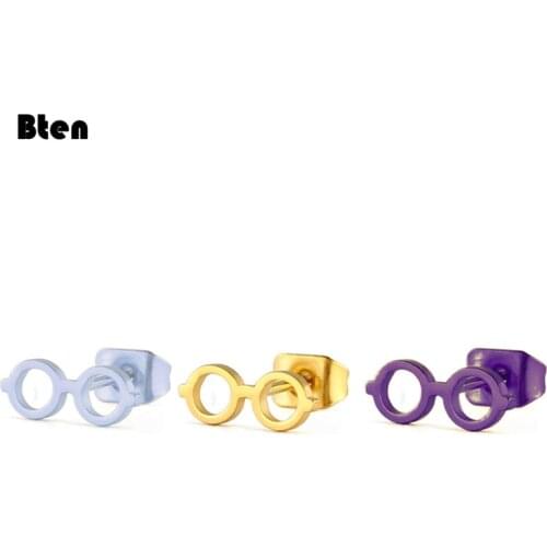 Bten Hogwarts Magic Glasses Stud Earrings Fashion Simple 3 Colors Lightning Stud Earrings for Women Fashion Jewelry Accessory