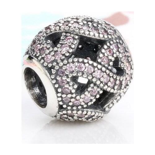 Authentic 925 Sterling Silver Infinite Pink Beads With Zircon Fit Original Charms Bracelet Necklace Pendant Diy Jewelry Making
