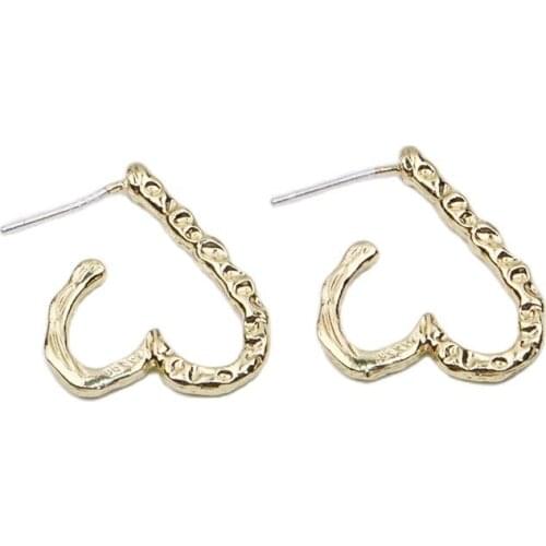 Eruifa 6pcs 20mm Chain Earring Heart Stud Hoop Connctor Gold/Silver Plated Zinc Alloy Jewelry DIY Necklace Bracelet Earrings