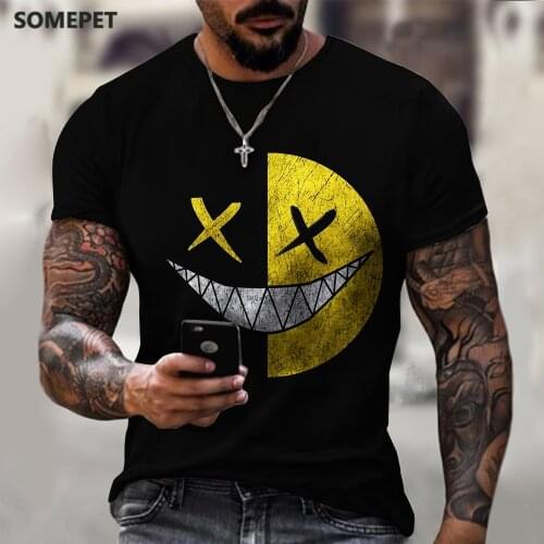 2021 summer new XOXO graphic 3d printed t-shirt street fashion casual sports shirt male O-neck oversized t-shirt male