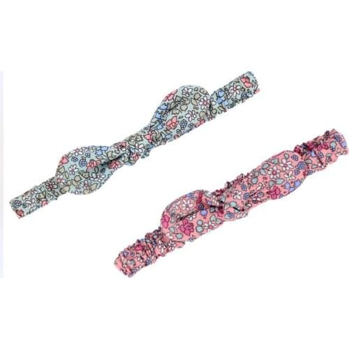 Boutique 10pcs Fashion Floral Headbands Solid Hair Bow Hairbands Cute Princess Rabbit Ear Adjustable Elastic Head Band Headwear