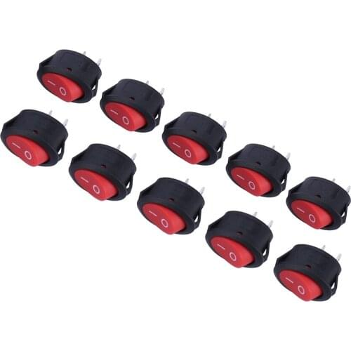 6A250V 10A125V KCD9-101 Red Button Rocker Switch 2 Pin Rocker Power Switch Push swtich 10pcs/lot