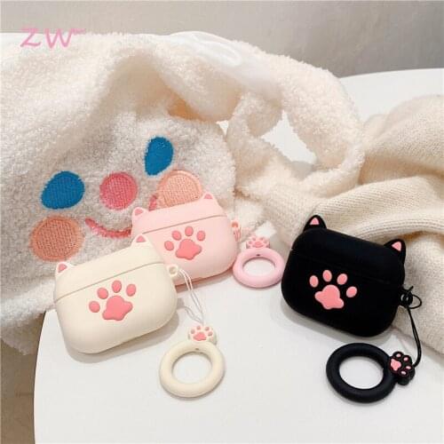 Cat Claw Keychain Cartoon Airpods Pro 3 Case Cute Silicone Case For Apple Airpods 3 Protector Cover Keyring