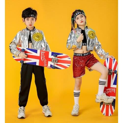 Song Yuexia - Girls' Jazz Dance suit, childrens stage dance suit, revealing navel, shining hip-hop trend, 2021