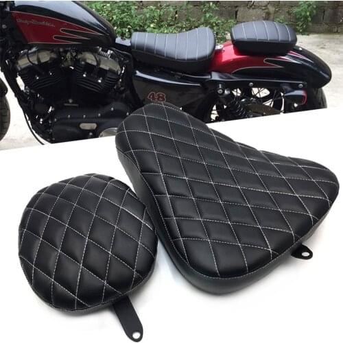 Driver Leather Pillow Solo Seat Cushion Passenger cushion For Harley Sportster Forty Eight XL1200 XL883 XL 883 72 48 2004-2019