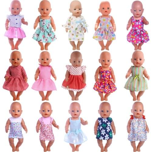 Doll Clothes Lace Dress Skirt Fit 18 Inch American&43Cm Baby New Born Reborn Doll Zaps Our Generation Christmas Russia Girl` Toy