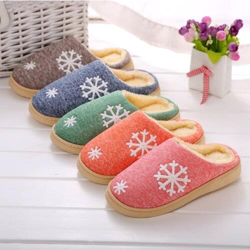 Men and Women Winter Warm Cotton Slippers Home Shoes Non-slip Soft Couple Cotton Slippers Thick Bottom Indoor Non-slip Slippers