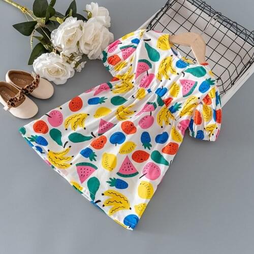 Baby Girls summer clothes kids birthday fruit straight dress costume for baby girls clothing outfit beach play dresses dress
