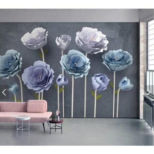 Custom paper de parede 3d, vintage flower water mixed wall background mural living room sofa decoration wallpaper