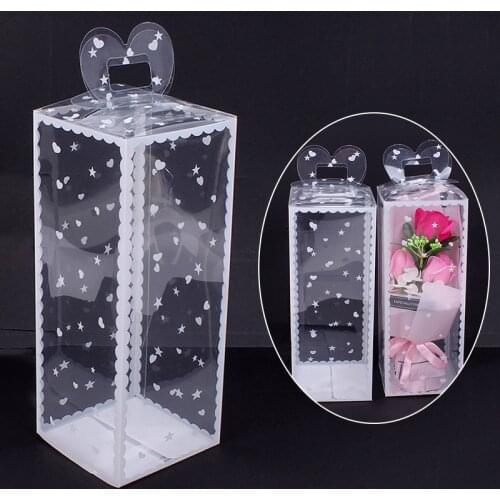 Clear PVC Box Party Plastic Packaging Present Flower Gift Box Birthday Baby Shower Favor Transparent Boxes Heart Star Printed