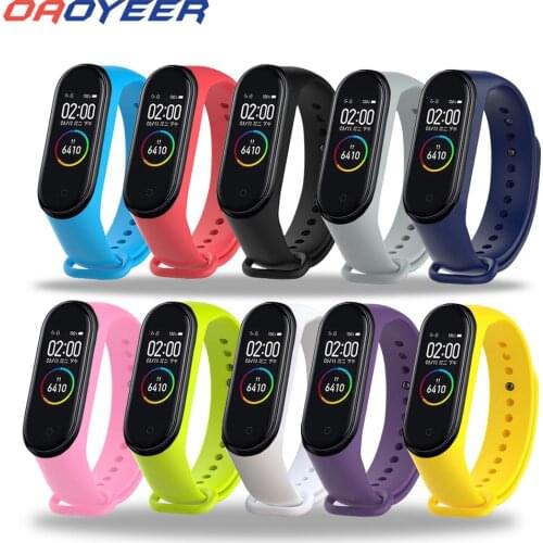 Bracelet For Xiaomi Mi Band 4 3 Strap Silicone Black Wrist Strap For Xiaomi MiBand 3 4 Wriststrap Bracelets Miband M3 M4