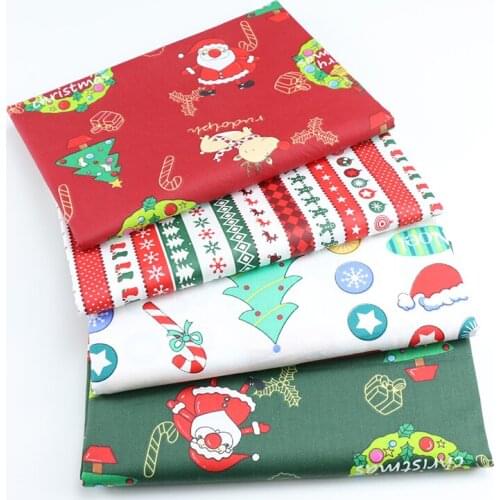 SMTA Cotton Fabric The Cloth Patchwork Fabrics Tulle Patchwork Accessories Santa Claus 50*160cm 100g/m D20