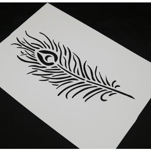Stencils Bullet Journal Peacock feather Painting Template DIY Embossing Stencils Accessories For Scrapbooking Stencil Reusable