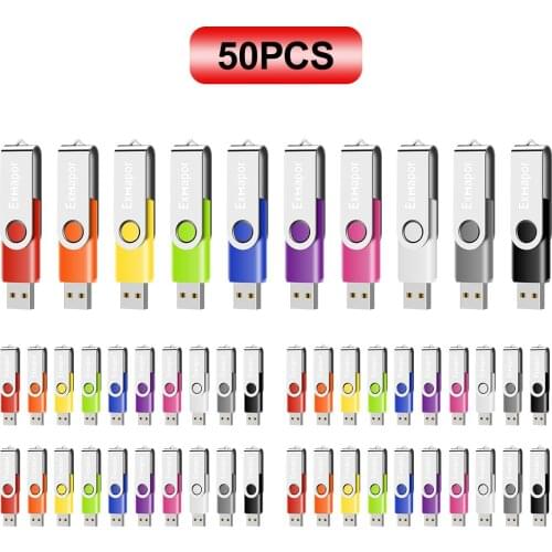 512MB USB Flash Drive 50 Pack, USB Drives 512 MB Bulk Memory Stick Swivel Thumb Drives Pen Drive for Embroidery Sewing Machine