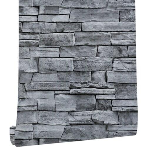 Diy Waterproof Wall Stickers 3d Peel And Stick Faux Brick Stone Wallpaper Gray Vinyl Self Adhesive Paper Наклейки На Стену