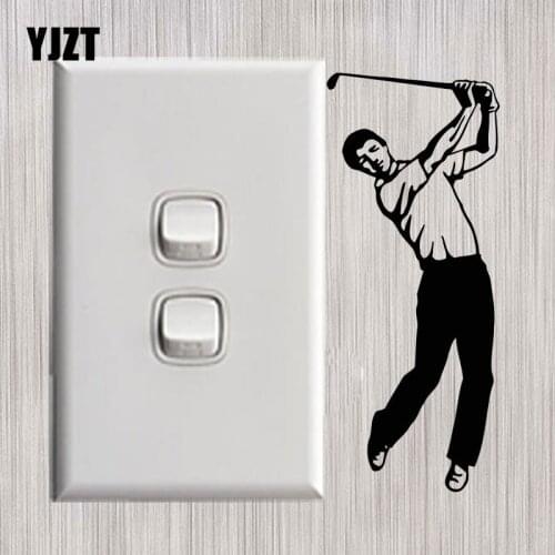 YJZT Golf Sport Logo Club Hook Home Decor Wall Decal Light Switch Sticker Vinyl 8SS2375