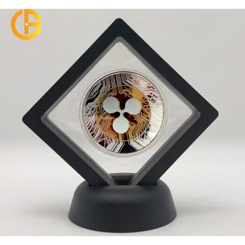 Gold XRP Coin Cardano BTC Crypto Coin Decor Litecoin Ripple Ethereum Cryptocurrency Commemoration Metal Gift with Showing Stand