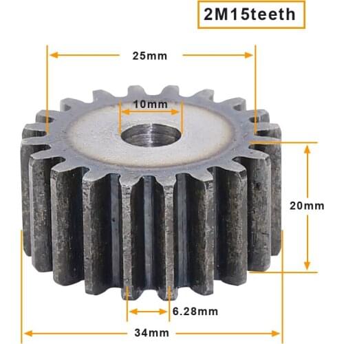 2M15 teeth gear process hole low carbon steel material spur gear without step