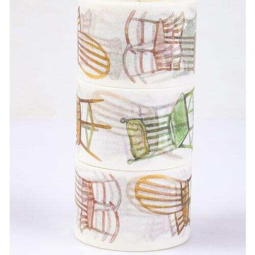 1pc Cartoon Chair Washi Tape DIY Colorful Decorative Sticky Paper Masking Tape Self Adhesive Tape Scrapbook Tape