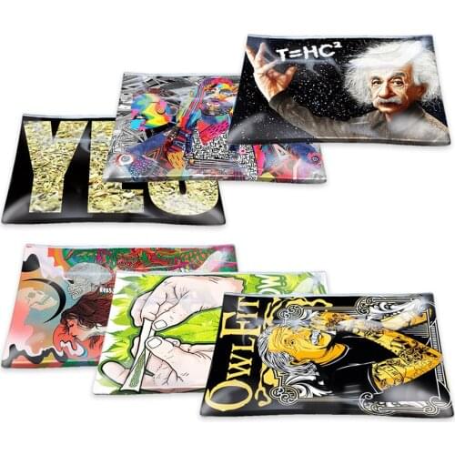 1pc Rolling Tray Unbreakable Glass Cigarette Paper Plate Shatter Resistant Herb Tobacco Smoking Accessories