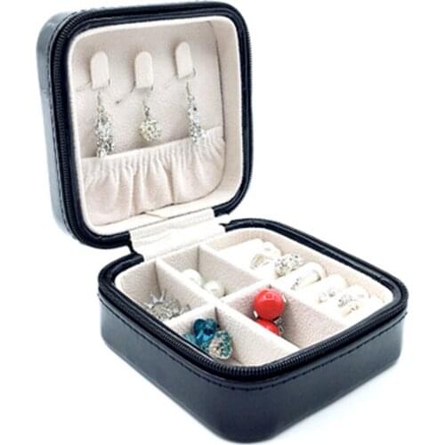 3 Colors Mini Jewelry Packaging Display Box Women Solid Color Jewelry Necklace Ring Storage Organizer