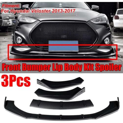 3Pcs Car Front Bumper Splitter Lip Body Kit Spoiler Diffuser Deflector Protector Guard For Hyundai For Veloster 2013-2017