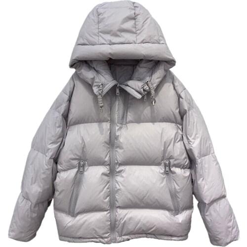 90% Light Thin Down Jacket Women 2021 Autumn Winter Slim Short Hooded Warm White Duck Down Coat Women Outerwear