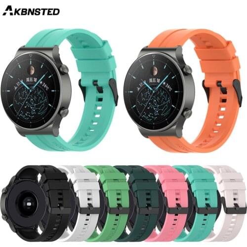 AKBNSTED Strap For Huawei Watch GT 2 Pro 46mm/42mm Silicone Band Smart Bracelet For Amazfit Stratos 2 Sports Strap Accessories