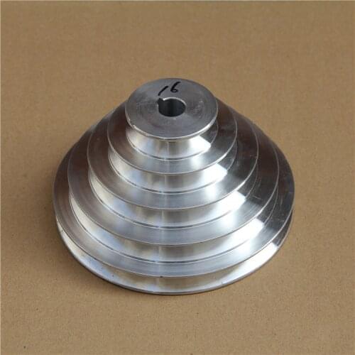 Aluminum 5 Step A Type V-Belt Pagoda Pulley Outter Dia 54-150mm(Hole Diameter 14mm 16mm 18mm 19mm 20mm 22mm 24mm 25mm 28mm)