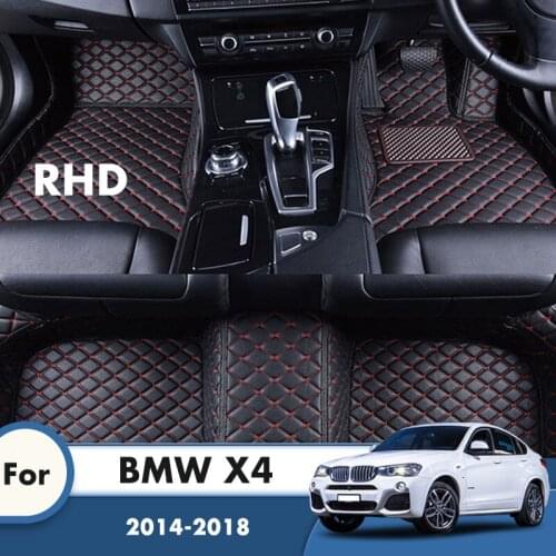 RHD Carpets For BMW X4 2018 2017 2016 2015 2014 Car Floor Mats Rugs Leather Mat Waterproof Custom Auto Interior Accessories